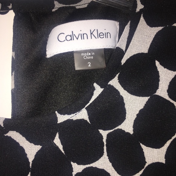 Calvin Klein Polka Dot Trapeze Dress Size 2 - Picture 6 of 6